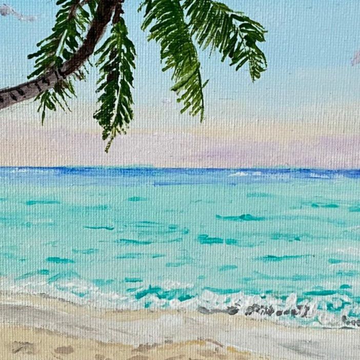 Original painting - Tropical palm Beach canvas