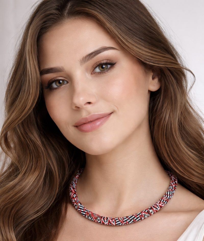 Handmade Beaded Rope Style Necklace, Gift For Her, Statement Necklace