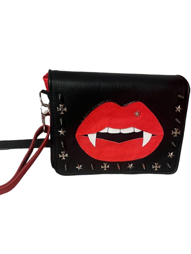 Vampire style PU crossbody bag