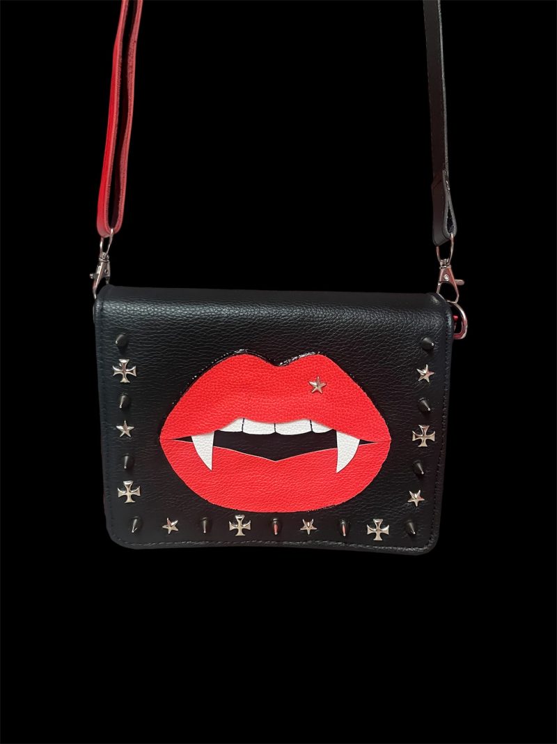Vampire style PU crossbody bag