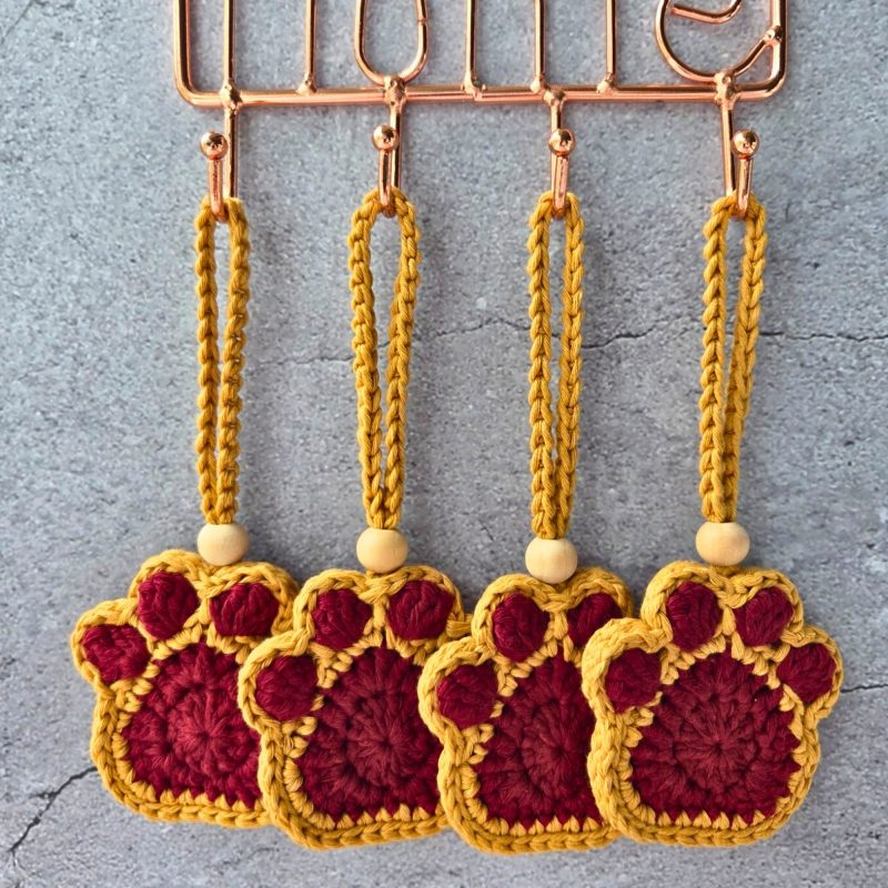 Crochet Paw Print Hanging Decoration, Oil Diffuser