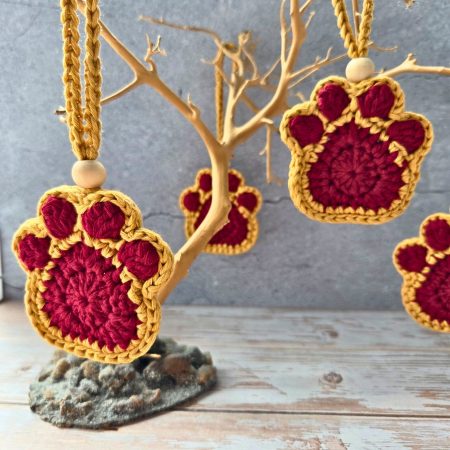 Crochet Paw Print Hanging Decoration, Oil Diffuser