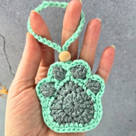Crochet Paw Print Hanging Decoration, Oil Diffuser