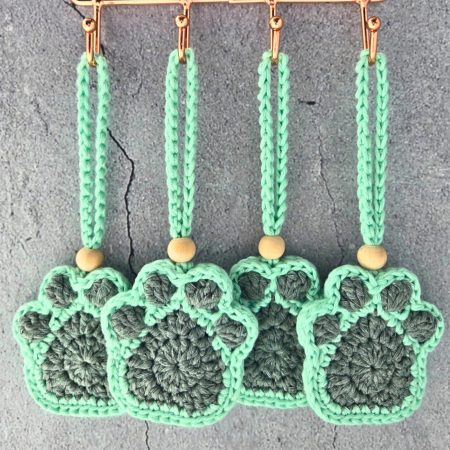 Crochet Paw Print Hanging Decoration, Oil Diffuser