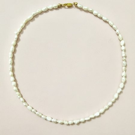 Handmade Freshwater pearl choker necklace - 15” long