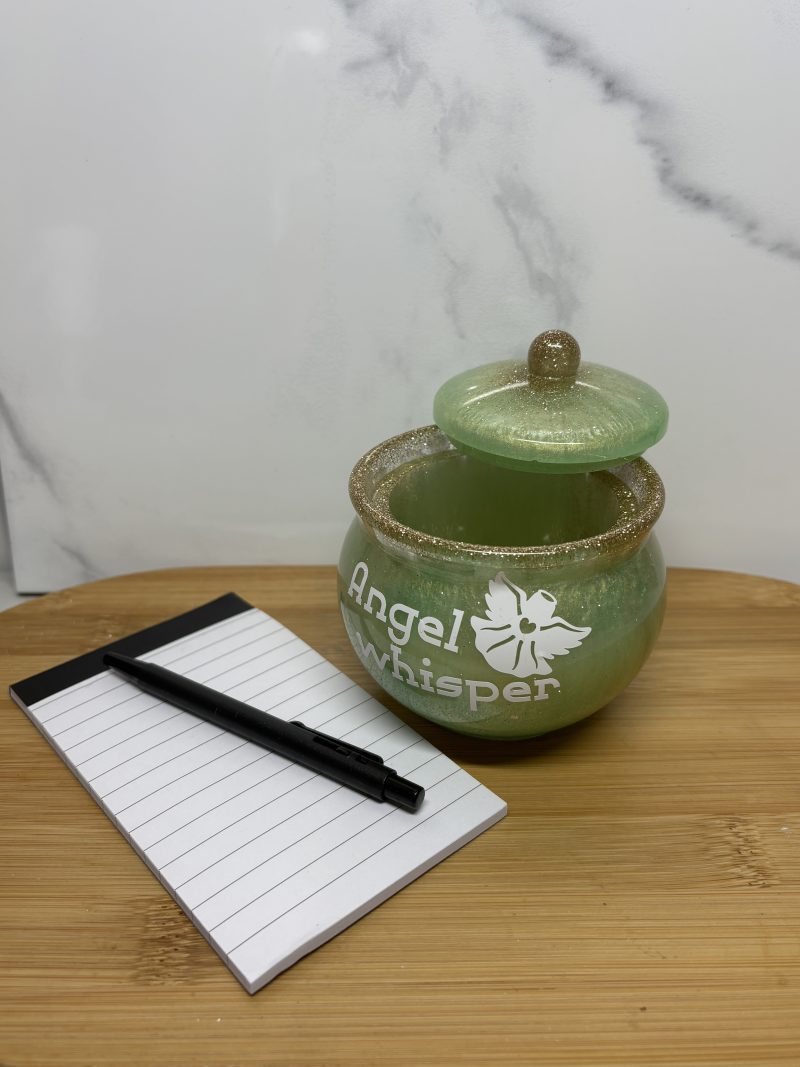 Angel Whisper Pot - Green and Gold