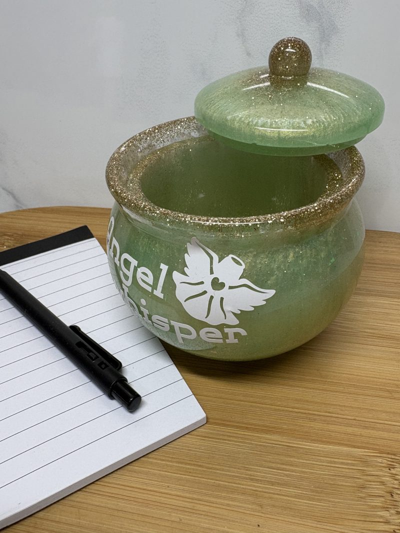 Angel Whisper Pot - Green and Gold