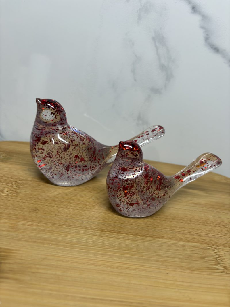 Red Glitter Bird Set