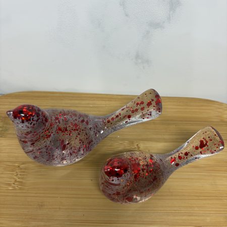Red Glitter Bird Set