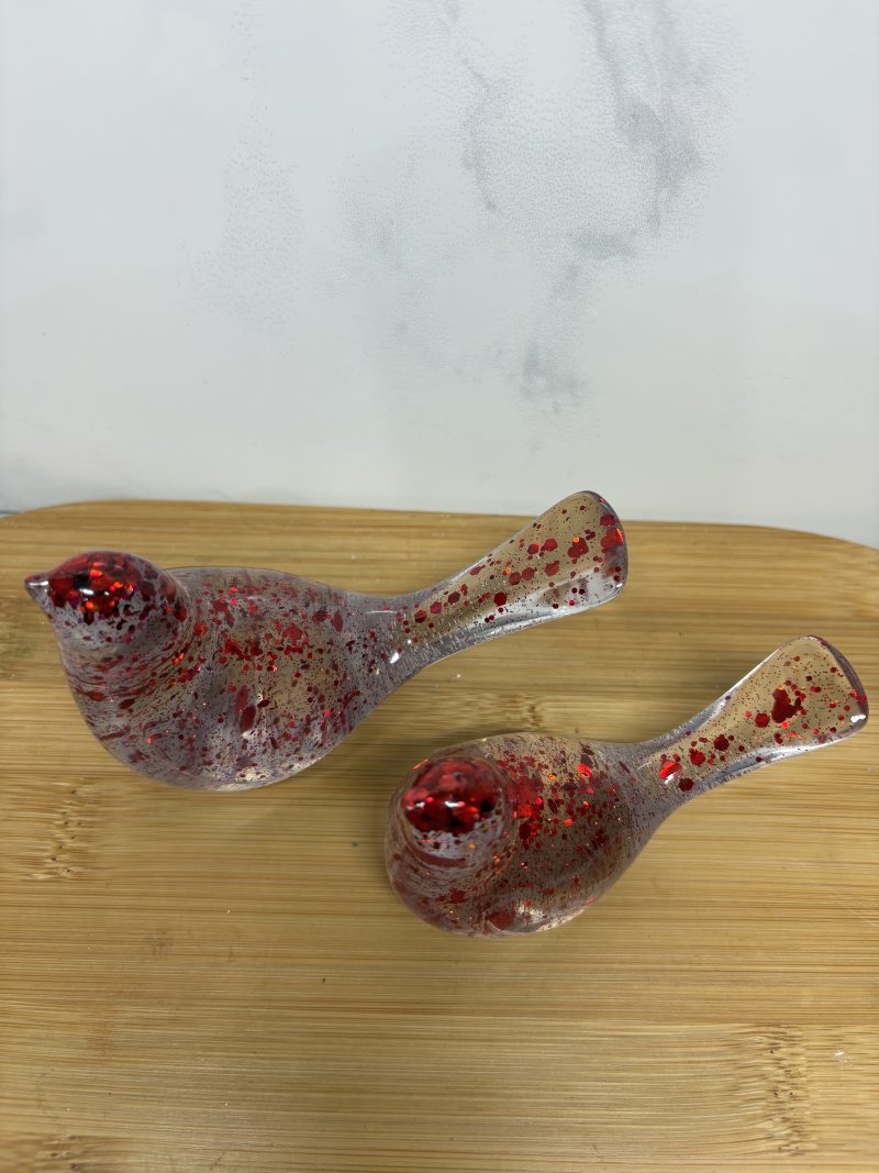 Red Glitter Bird Set