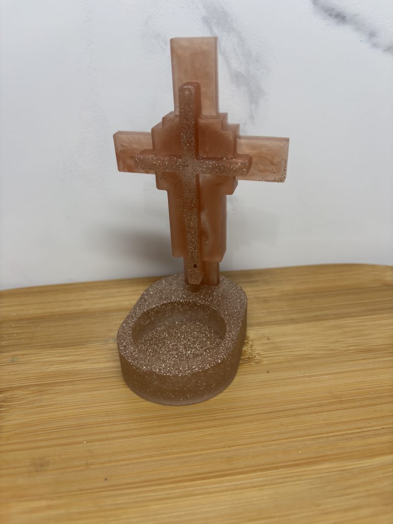 Cross Tealight Holder - Terracotta
