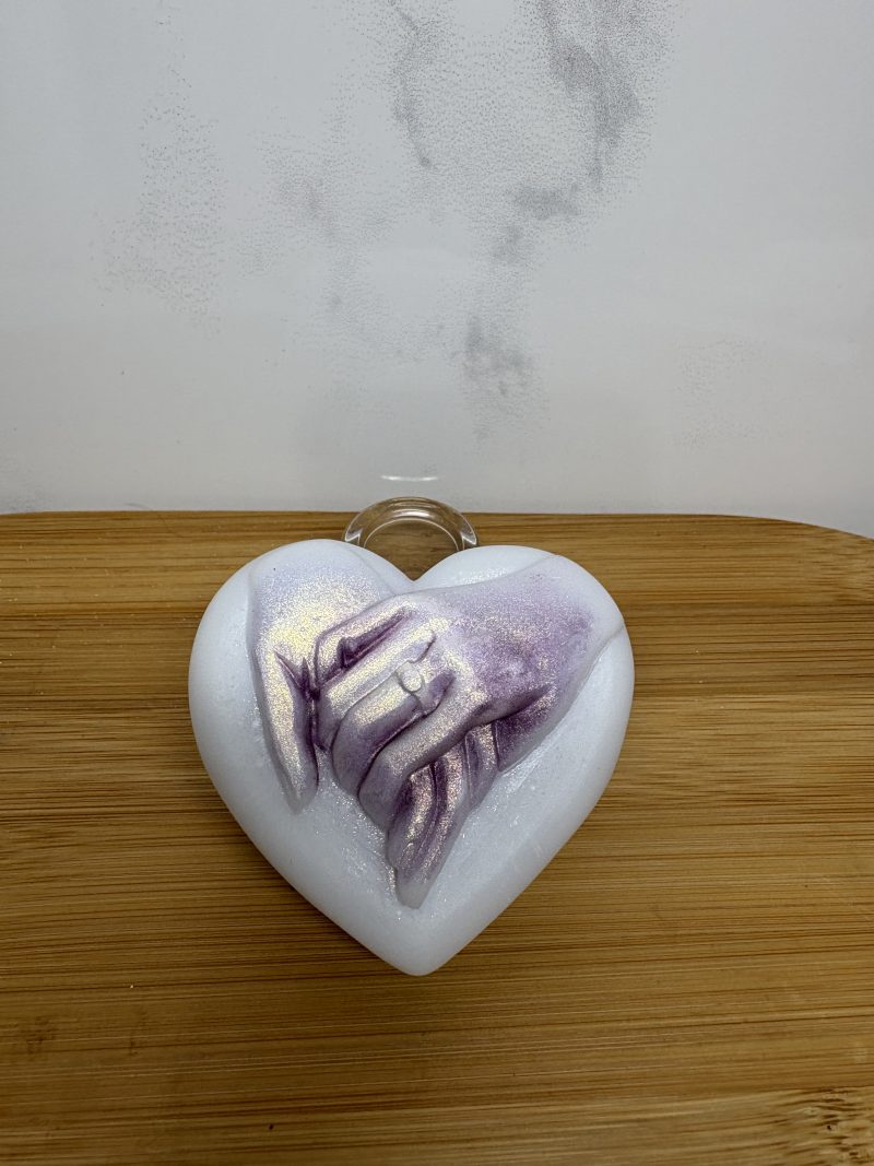 Hold Me Tight Heart - Purple and White