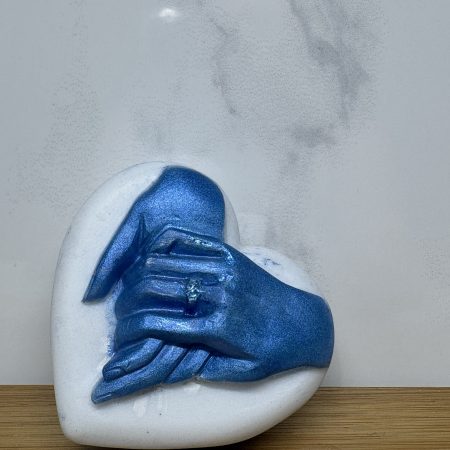 Hold Me Tight Heart - Blue and White
