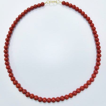 Natural Coral gemstone necklace - 16" long