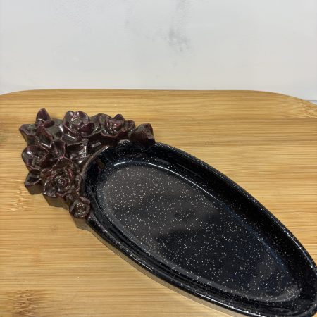 Rose Trinket Tray - black and deep red