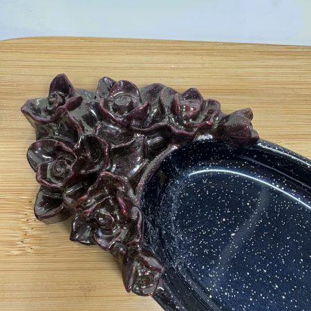 Rose Trinket Tray - black and deep red