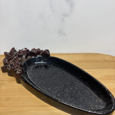 Rose Trinket Tray - black and deep red
