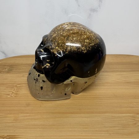 Resin Skull - Black and Gold