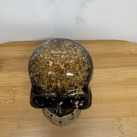 Resin Skull - Black and Gold