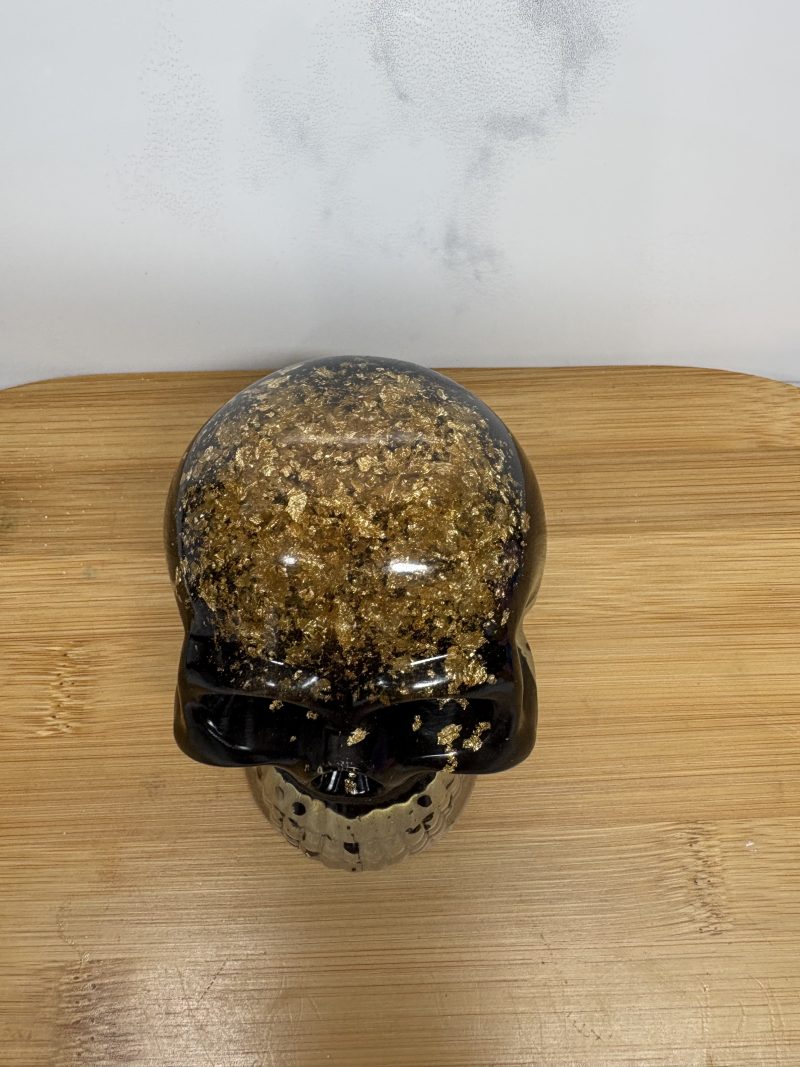 Resin Skull - Black and Gold