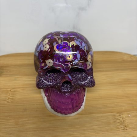 Resin Skull - Purple and White
