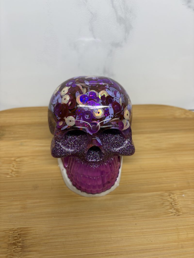 Resin Skull - Purple and White
