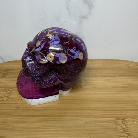 Resin Skull - Purple and White