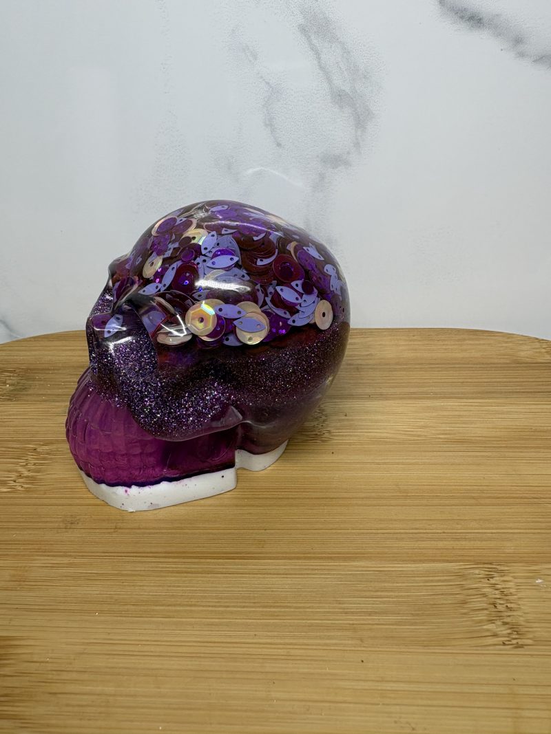 Resin Skull - Purple and White