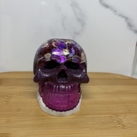 Resin Skull - Purple and White
