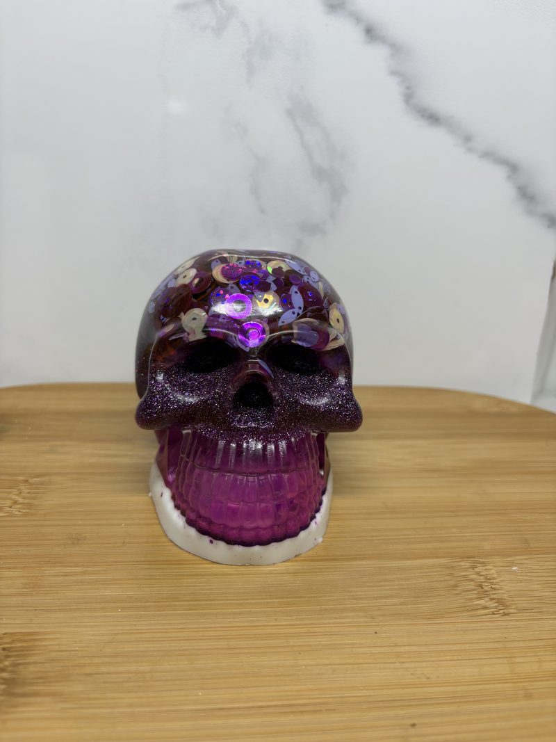 Resin Skull - Purple and White