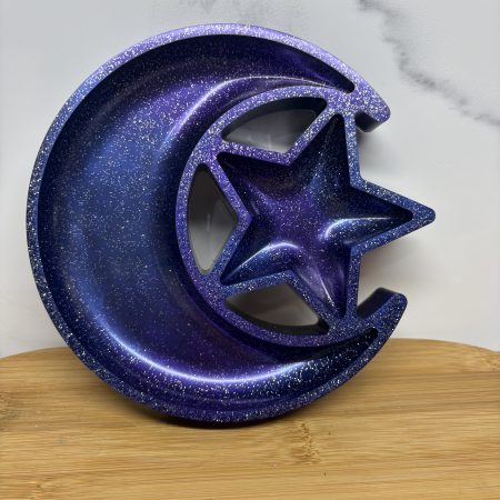 Moon&Star Trinket/Candle Holder - purple