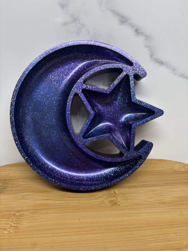 Moon&Star Trinket/Candle Holder - purple
