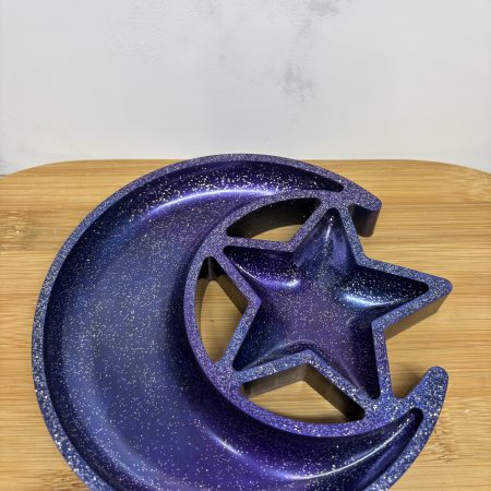Moon&Star Trinket/Candle Holder - purple