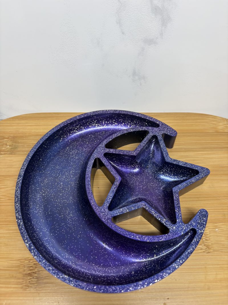 Moon&Star Trinket/Candle Holder - purple