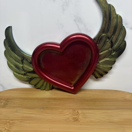 Winged Heart Trinket Tray - Red and Gold