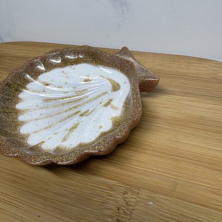 Shell Trinket Tray - White and Gold