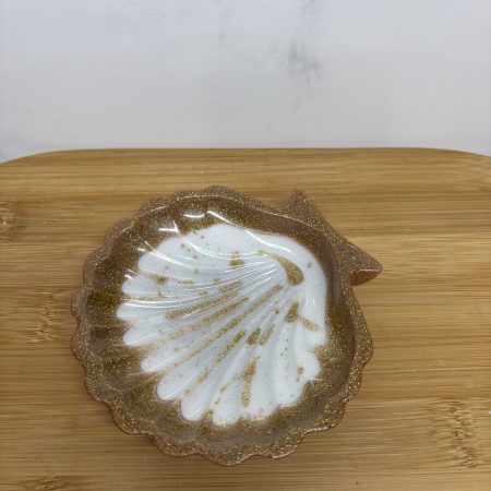 Shell Trinket Tray - White and Gold