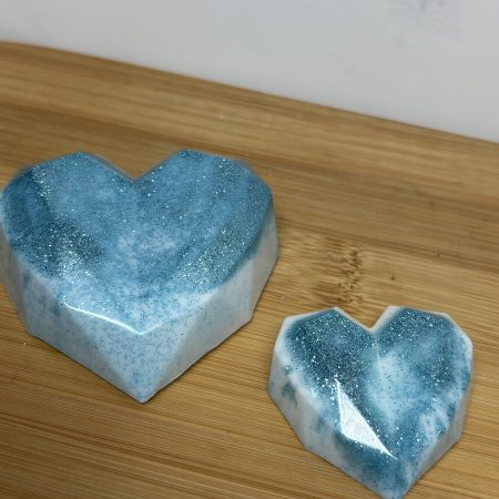Next To Me Heart Set - Teal and White Sparkly