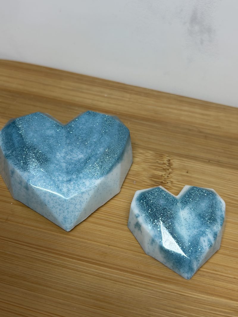 Next To Me Heart Set - Teal and White Sparkly