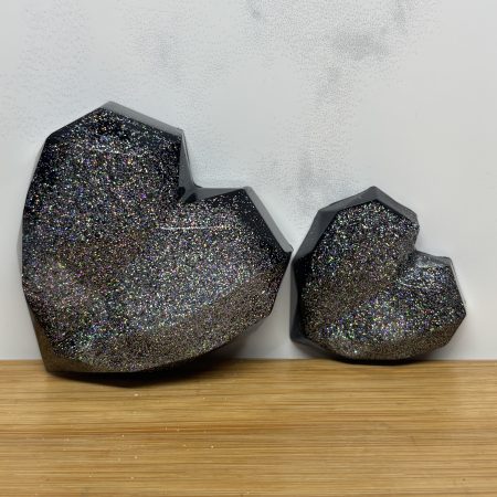 Next To Me Heart Set - Black and Silver