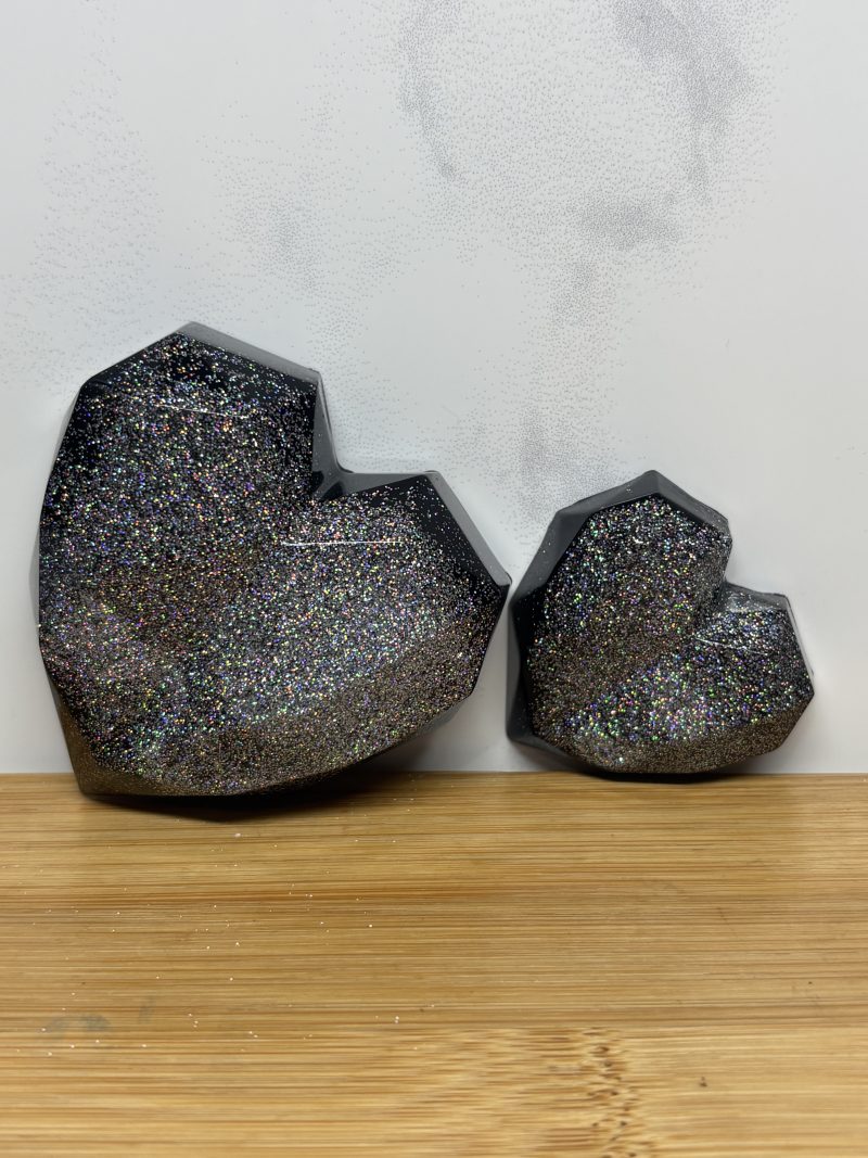 Next To Me Heart Set - Black and Silver