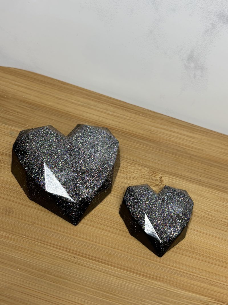 Next To Me Heart Set - Black and Silver