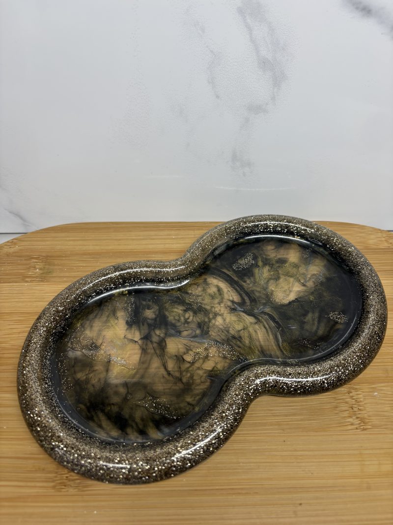 Accessory/Trinket Tray - black and gold