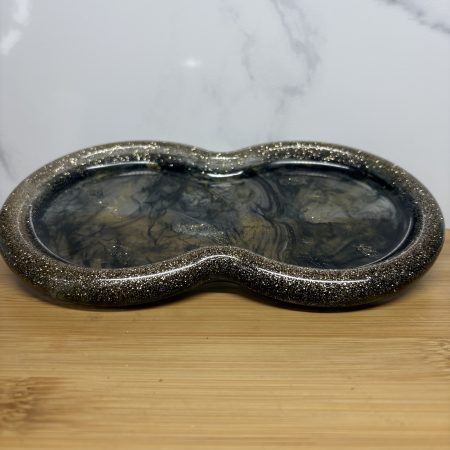 Accessory/Trinket Tray - black and gold