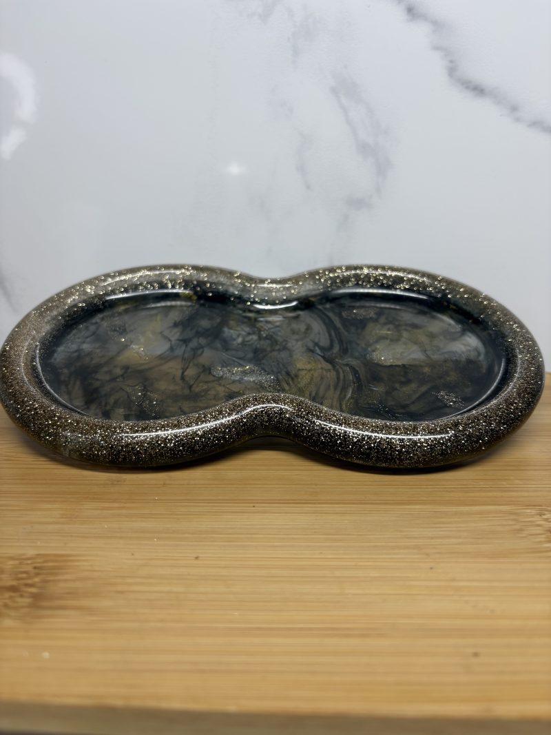Accessory/Trinket Tray - black and gold