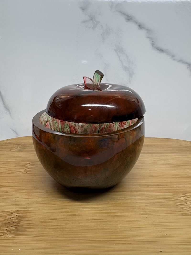 Apple Design Storage Pot - Red and Green