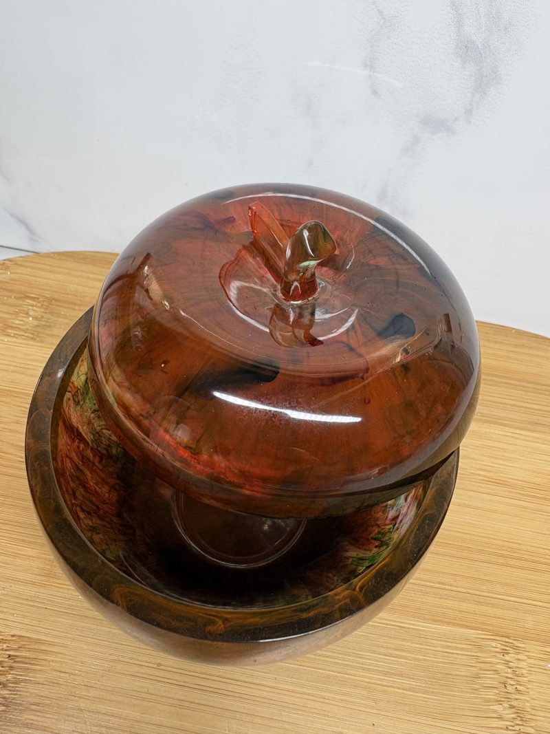 Apple Design Storage Pot - Red and Green