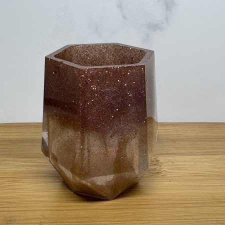 versatile hexagon holder/ornament - Sparkly Terracotta