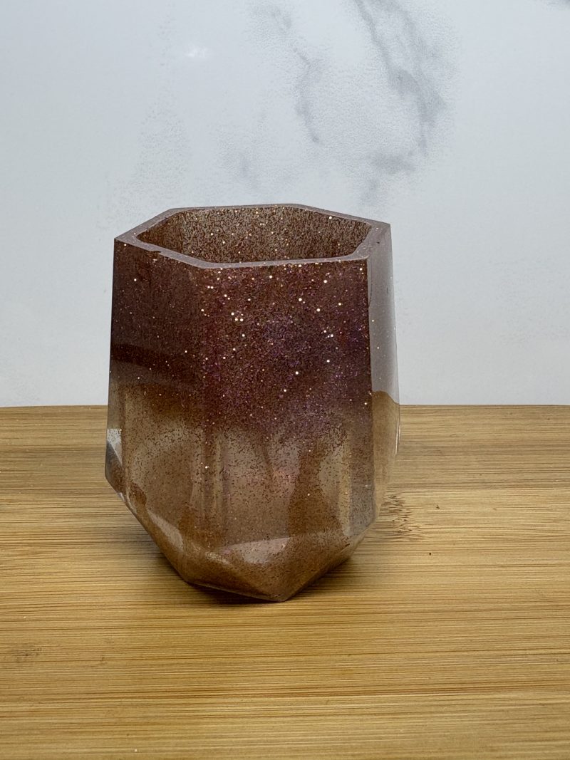versatile hexagon holder/ornament - Sparkly Terracotta