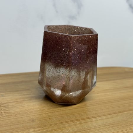versatile hexagon holder/ornament - Sparkly Terracotta